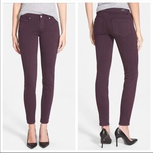 PAIGE Verdugo Ankle Skinny Jeans Autumn Plum Maroon Purple Size 29